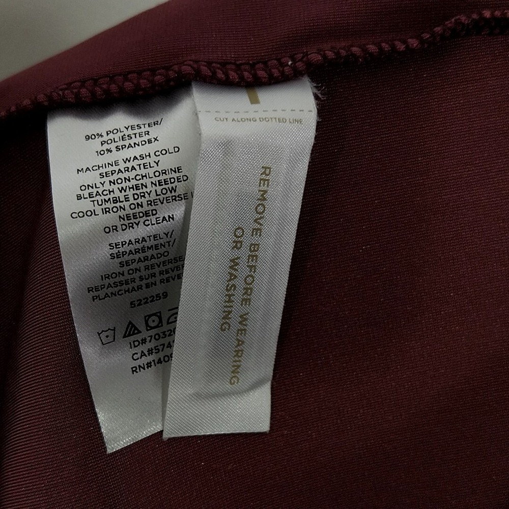 LOFT Dress Womens XL Burgundy Velvet Faux Wrap Knot Front Long Sleeve V-Neck - Picture 4 of 4